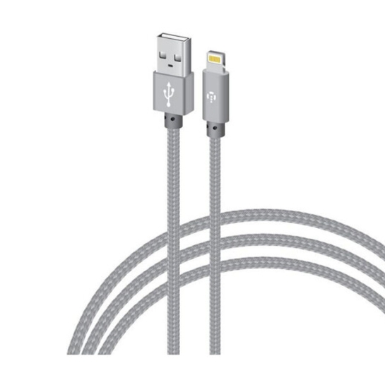 Кабель Intaleo USB-Lightning 2m Gray - ціна, характеристики, відгуки, розстрочка, фото 1