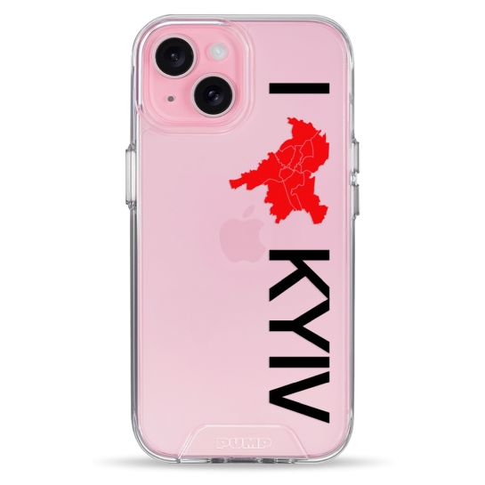 Чехол Pump Transparency Silver Button Case for iPhone 15 I love Kyiv - цена, характеристики, отзывы, рассрочка, фото 1