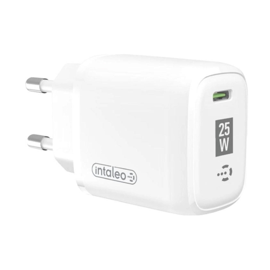 Мережевий зарядний пристрій Intaleo TCGQPD125 (USB Type-C 25W) White - цена, характеристики, отзывы, рассрочка, фото 1