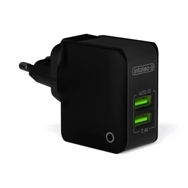 Мережевий зарядний пристрій Intaleo TCA242 12W Black - цена, характеристики, отзывы, рассрочка, фото 1