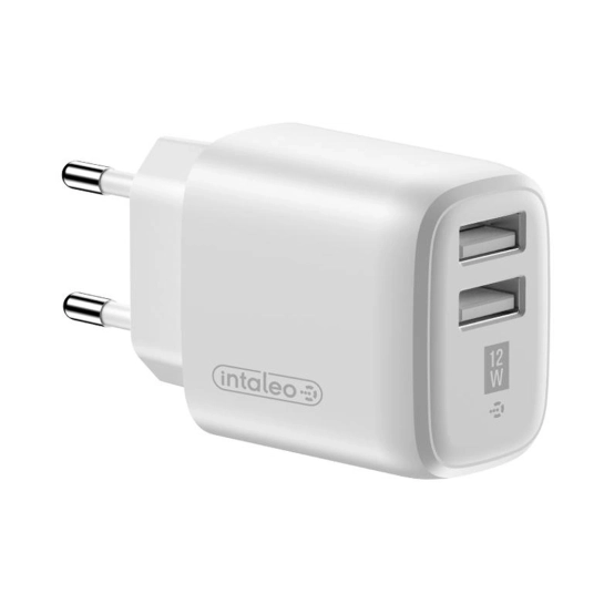 Мережевий зарядний пристрій Intaleo 12W Fast Charge 2USB 2.4A TCG242 White