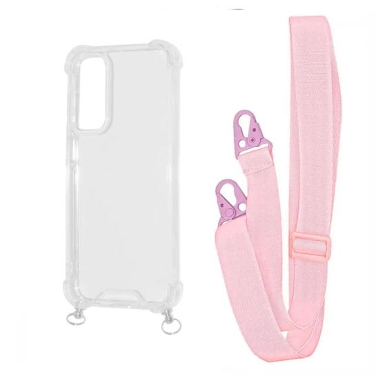 Чехол WAVE Clear Case with Strap Samsung Galaxy A25 Pink sand