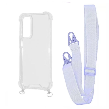 Чехол WAVE Clear Case with Strap Samsung Galaxy A25 Light purple - цена, характеристики, отзывы, рассрочка, фото 1