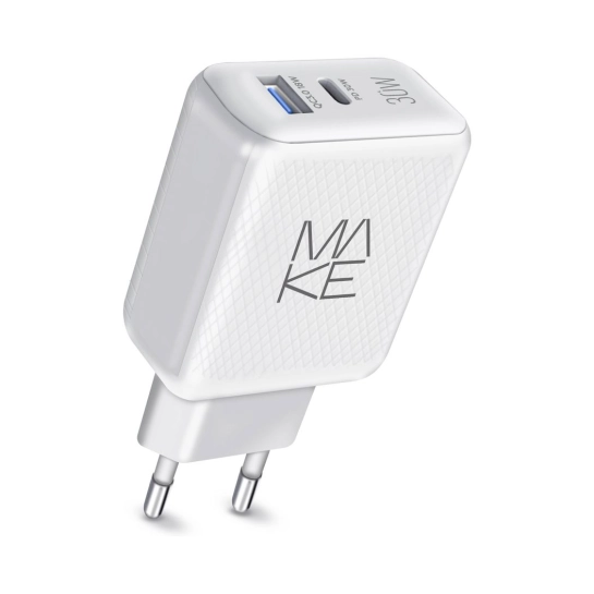 Сетевое зарядное устройство MakeFuture QC 30W + PD White