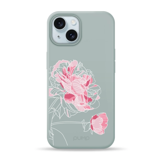 Чехол Pump Silicone Minimalistic Case with MagSafe for iPhone 15 Peony #