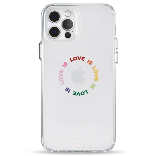 Чехол Pump Transparency Silver Button Case for iPhone 12/12 Pro Love is Love is Love is - цена, характеристики, отзывы, рассрочка, фото 1