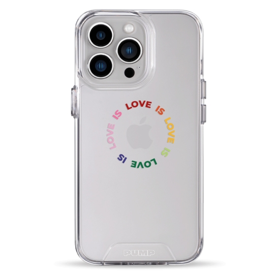 Чехол Pump Transparency Silver Button Case for iPhone 13 Pro Love is Love is Love is - цена, характеристики, отзывы, рассрочка, фото 1