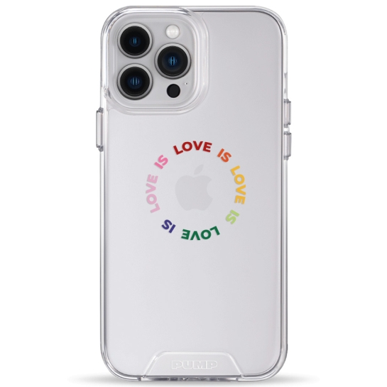 Чохол Pump Transparency Silver Button Case for iPhone 13 Pro Max Love is Love is Love is - цена, характеристики, отзывы, рассрочка, фото 1