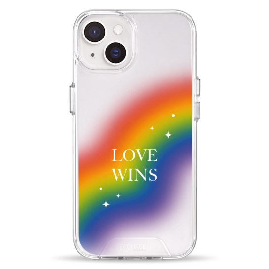 Чехол Pump Transparency Silver Button Case for iPhone 14 Love wins - цена, характеристики, отзывы, рассрочка, фото 1