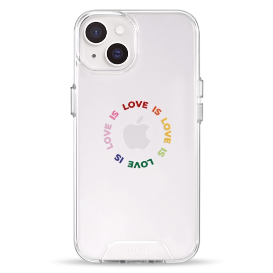 Чохол Pump Transparency Silver Button Case for iPhone 14 Love is Love is Love is - цена, характеристики, отзывы, рассрочка, фото 1