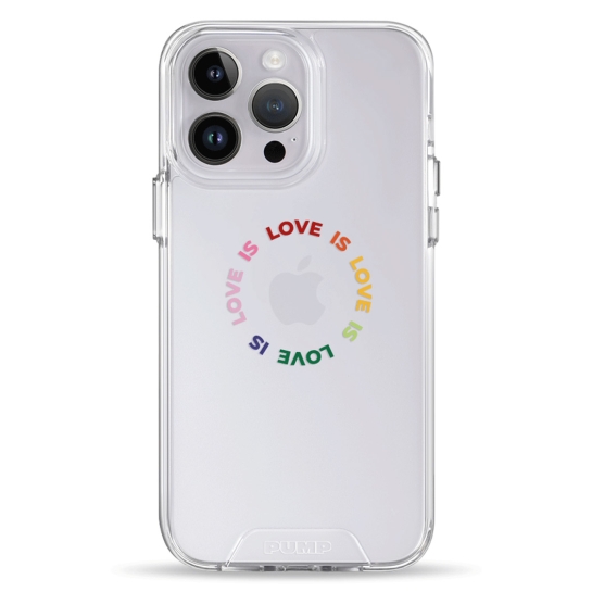 Чохол Pump Transparency Silver Button Case for iPhone 14 Pro Love is Love is Love is - цена, характеристики, отзывы, рассрочка, фото 1