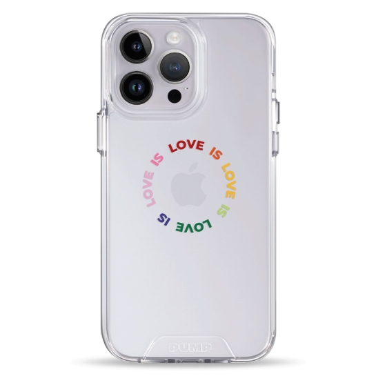 Чехол Pump Transparency Silver Button Case for iPhone 14 Pro Max Love is Love is Love is - цена, характеристики, отзывы, рассрочка, фото 1