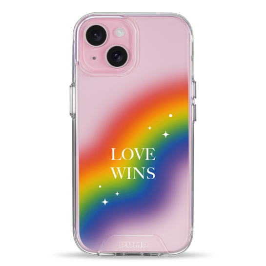 Чехол Pump Transparency Silver Button Case for iPhone 15 Love wins - цена, характеристики, отзывы, рассрочка, фото 1