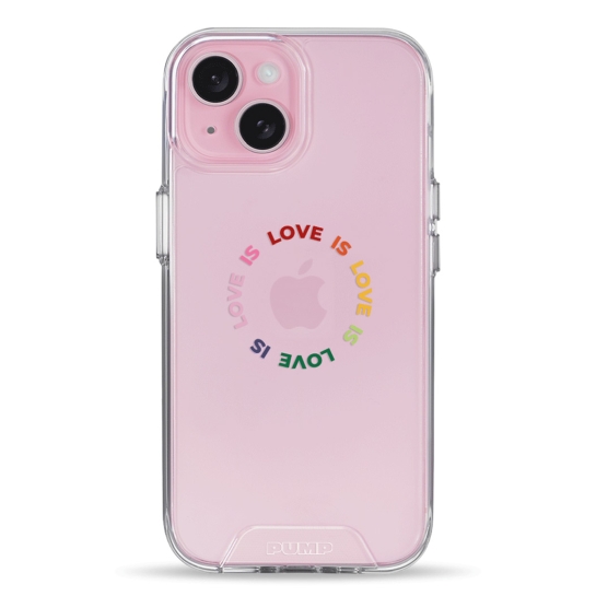Чехол Pump Transparency Silver Button Case for iPhone 15 Love is Love is Love is - цена, характеристики, отзывы, рассрочка, фото 1