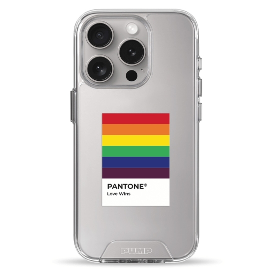 Чехол Pump Transparency Silver Button Case for iPhone 15 Pro Pantone Love Wins - цена, характеристики, отзывы, рассрочка, фото 1