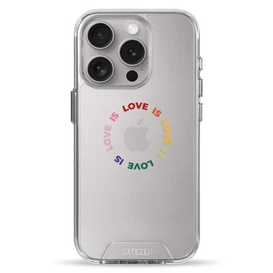 Чехол Pump Transparency Silver Button Case for iPhone 15 Pro Love is Love is Love is - цена, характеристики, отзывы, рассрочка, фото 1
