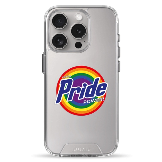 Чехол Pump Transparency Silver Button Case for iPhone 15 Pro Pride - цена, характеристики, отзывы, рассрочка, фото 1