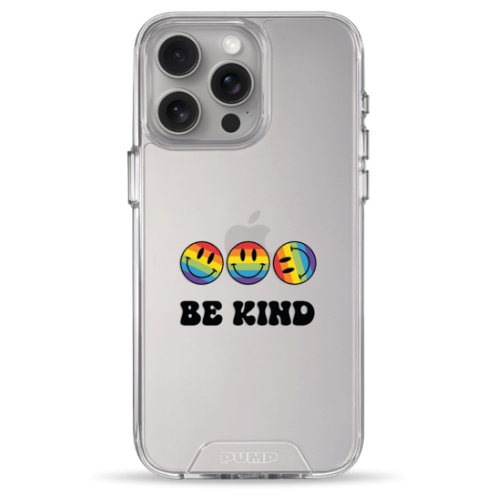 Чехол Pump Transparency Silver Button Case for iPhone 15 Pro Max Be kind - цена, характеристики, отзывы, рассрочка, фото 1