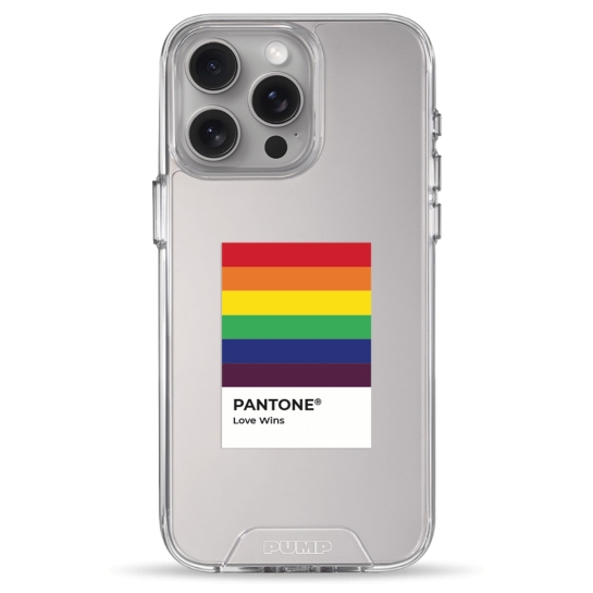 Чехол Pump Transparency Silver Button Case for iPhone 15 Pro Max Pantone Love Wins - цена, характеристики, отзывы, рассрочка, фото 1