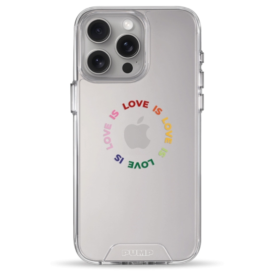 Чехол Pump Transparency Silver Button Case for iPhone 15 Pro Max Love is Love is Love is - цена, характеристики, отзывы, рассрочка, фото 1