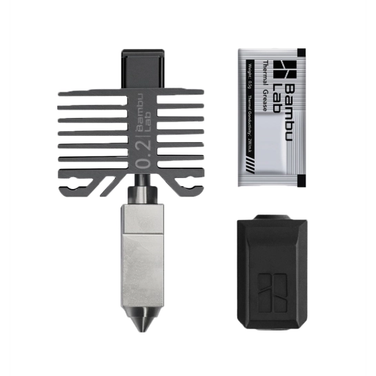 Сопло в сборе из нержавеющей стали для 3D-принтера X1 и P1 Bambu lab BL0022U 0.2 mm Black