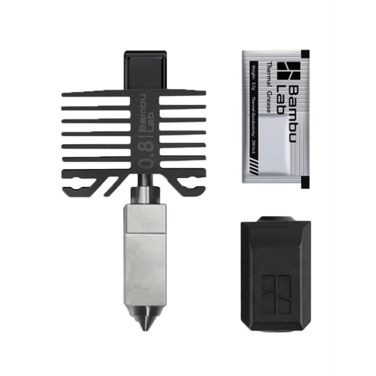 Сопло в зборі з нержавіючої сталі для 3D-принтера X1 та P1 Bambu lab BL0025U 0.8 mm Black