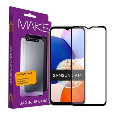 Защитное стекло MAKE Samsung A14 - цена, характеристики, отзывы, рассрочка, фото 1