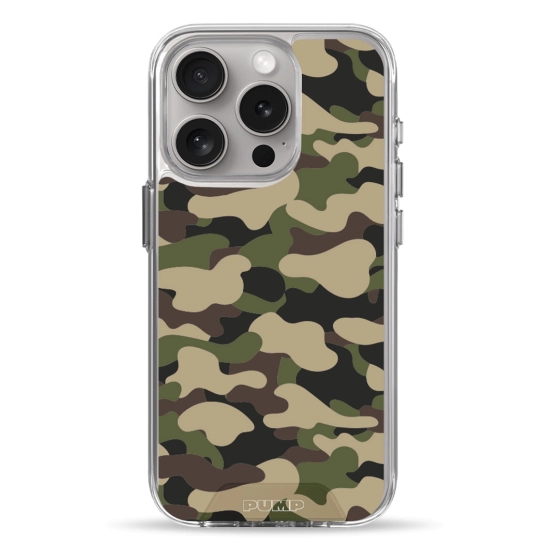 Чехол Pump Transparency Silver Button Case for iPhone 15 Pro Military