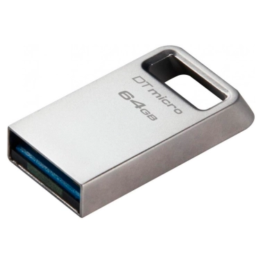 Флеш память Kingston USB 3.2 DT Micro 64 GB Metal - цена, характеристики, отзывы, рассрочка, фото 1