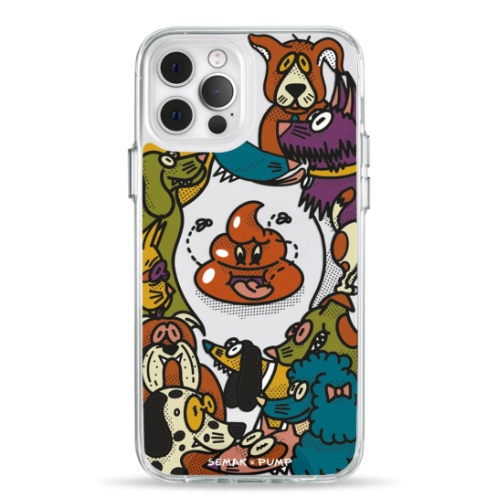 Чехол Pump Transparency Silver Button Case for iPhone 12/12 Pro Chyia tse sobaka?