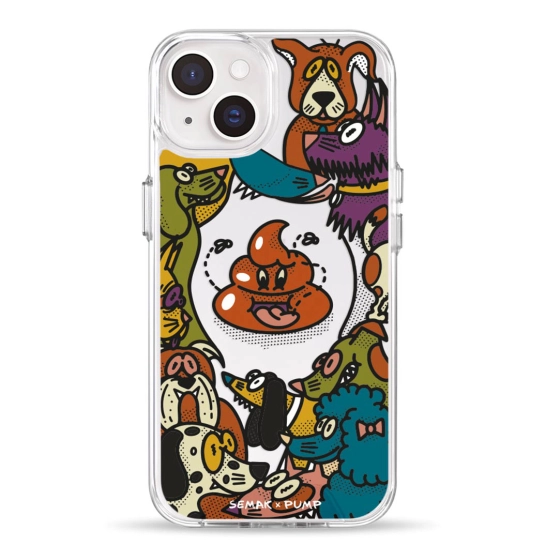 Чехол Pump Transparency Silver Button Case for iPhone 14 Chyia tse sobaka?