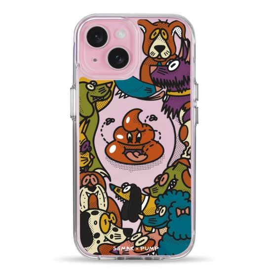 Чехол Pump Transparency Silver Button Case for iPhone 15 Chyia tse sobaka?