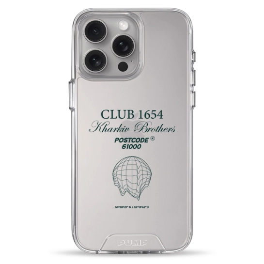 Чехол Pump Transparency Silver Button Case for iPhone 15 Pro Max Kharkiv Brothers 01