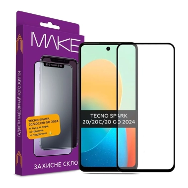 Защитное стекло MAKE Tecno Spark 20/20C/20 Go 2024 - цена, характеристики, отзывы, рассрочка, фото 1
