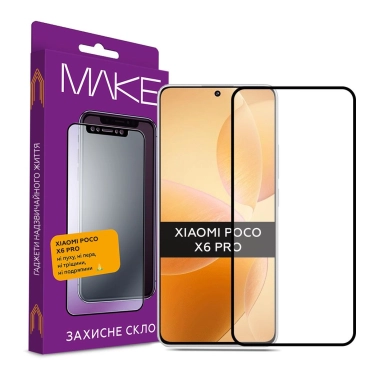 Защитное стекло MAKE Xiaomi Poco X6 Pro - цена, характеристики, отзывы, рассрочка, фото 1