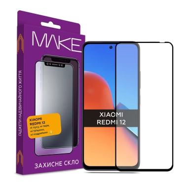 Защитное стекло MAKE Xiaomi Redmi 12 - цена, характеристики, отзывы, рассрочка, фото 1
