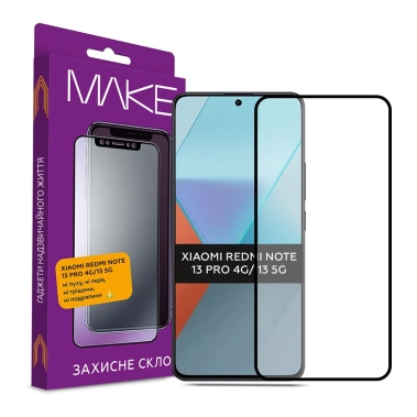 Защитное стекло MAKE Xiaomi Redmi Note 13 Pro 4G/Note 13 5G - цена, характеристики, отзывы, рассрочка, фото 1