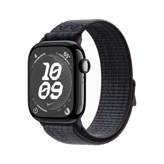 Apple Watch 10 42mm Jet Black Aluminium Case with Black Blue Nike Sport Loop S M 28 099