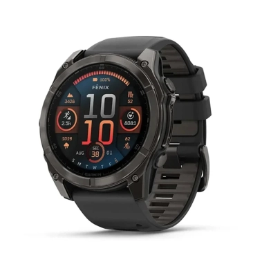 Смарт-часы Garmin Fenix 8 AMOLED 51mm Sapphire Carbon Grey DLC with Black/Pebble Grey Silicone Band - цена, характеристики, отзывы, рассрочка, фото 1