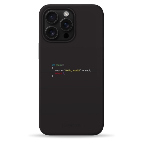 Чехол Pump Silicone Minimalistic Case with MagSafe for iPhone 16 Pro Max Hello World - цена, характеристики, отзывы, рассрочка, фото 1