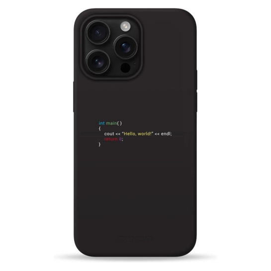 Чехол Pump Silicone Minimalistic Case with MagSafe for iPhone 16 Pro Max Hello World