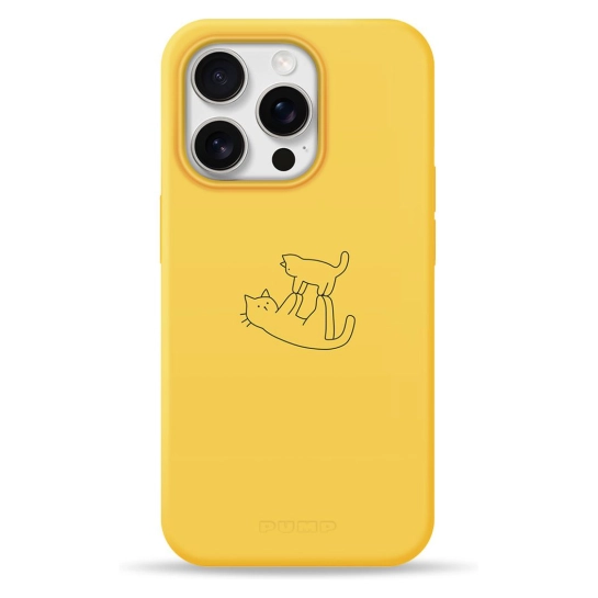 Чохол Pump Silicone Minimalistic Case with MagSafe for iPhone 16 Pro Cat on Cat