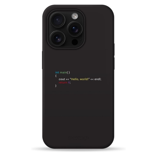 Чехол Pump Silicone Minimalistic Case with MagSafe for iPhone 16 Pro Hello World - цена, характеристики, отзывы, рассрочка, фото 1