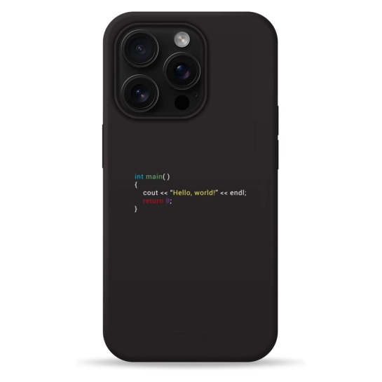 Чехол Pump Silicone Minimalistic Case with MagSafe for iPhone 16 Pro Hello World