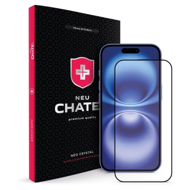 Стекло +NEU Chatel Anti Peep Privacy Glass with Mesh for iPhone 16/15 Front Black - цена, характеристики, отзывы, рассрочка, фото 1