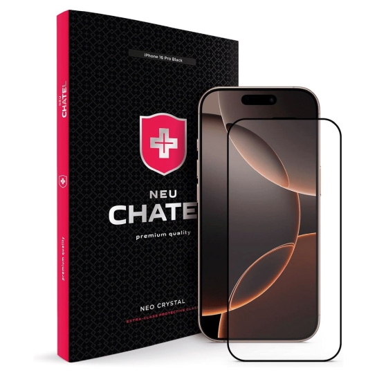Стекло +NEU Chatel Anti Peep Privacy Glass with Mesh for iPhone 16 Pro Front Black - цена, характеристики, отзывы, рассрочка, фото 1