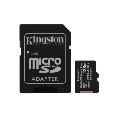 Карта памяти Kingstone microSDHC 128 Gb Class 10 + adapter (SDCS2/128GB) - цена, характеристики, отзывы, рассрочка, фото 1