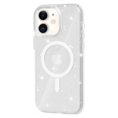 Чохол TPU Galaxy Sparkle wiht MagSafe for iPhone 16 Glitter Clear - цена, характеристики, отзывы, рассрочка, фото 1