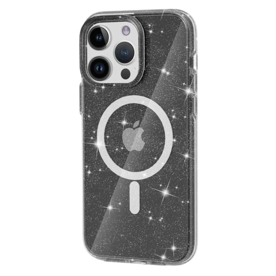 Чохол TPU Galaxy Sparkle wiht MagSafe for iPhone 16 Pro Max Glitter Black