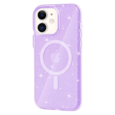 Чохол TPU Galaxy Sparkle wiht MagSafe for iPhone 16 Glitter Purple - цена, характеристики, отзывы, рассрочка, фото 1